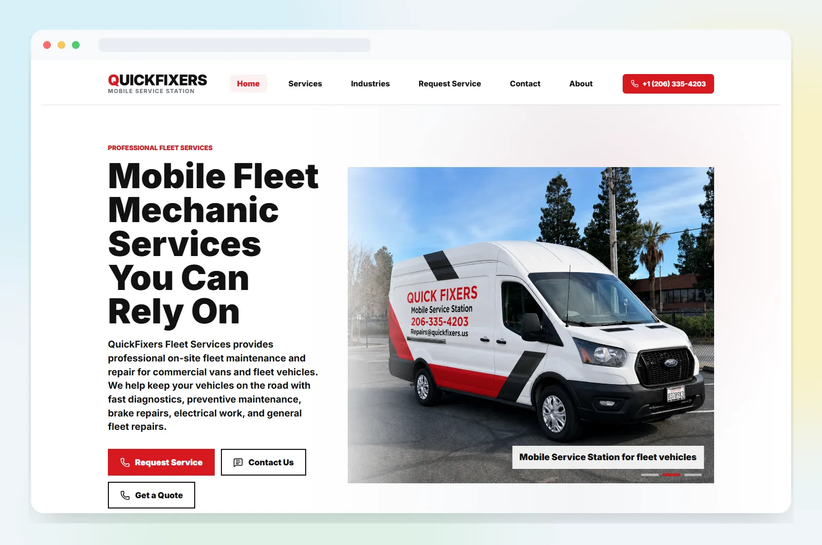 Quick Fixers Mobile Mechanic Website